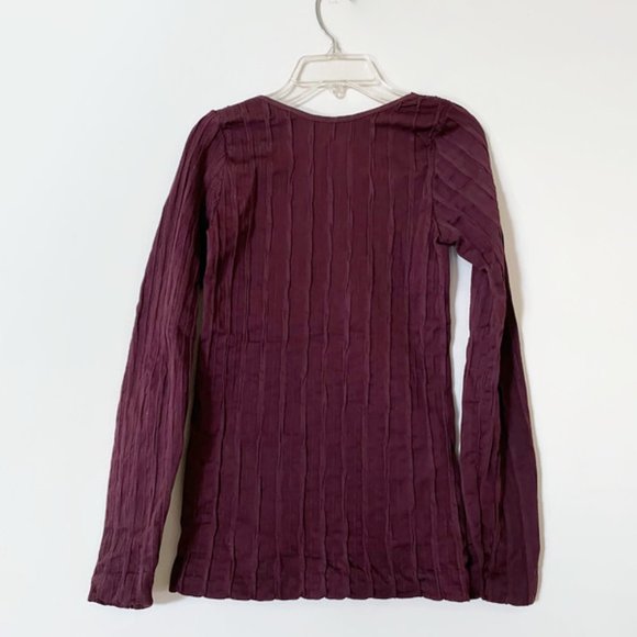 Burgundy soft blouse, Top with scrubbed material ✿ - Picture 2 of 10